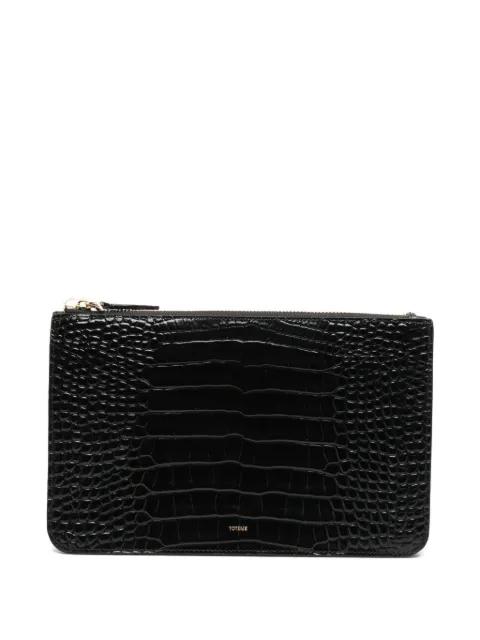 threefold croco-embossed clutch bag by TOTEME