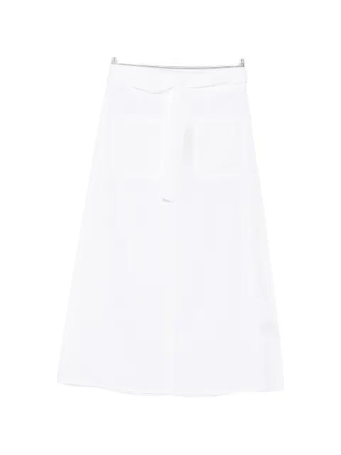 tie-waist skirt white by TOTEME