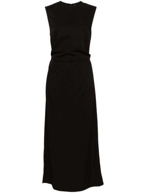 tie-waist sleeveless midi dress by TOTEME