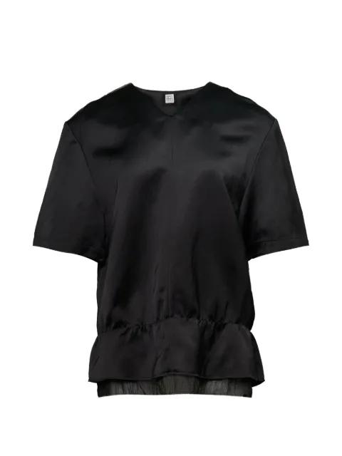 v-neck gathered-waist top by TOTEME