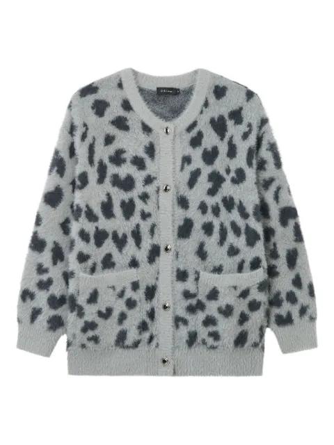 animal-pattern pocket cardigan by TOUT A COUP