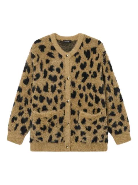button-fastening leopard-pattern cardigan by TOUT A COUP