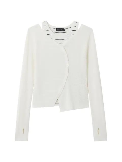 button ribbed cardigan by TOUT A COUP