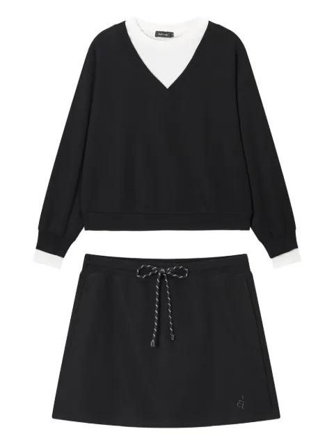 contrast-trim skirt set by TOUT A COUP