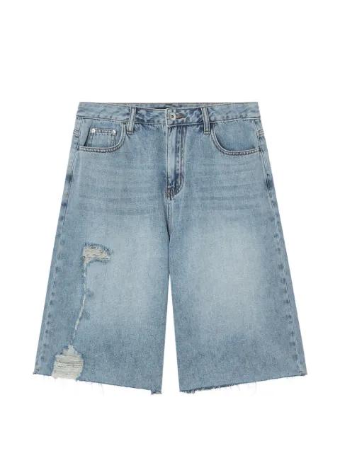 distressed raw-cut denim shorts by TOUT A COUP