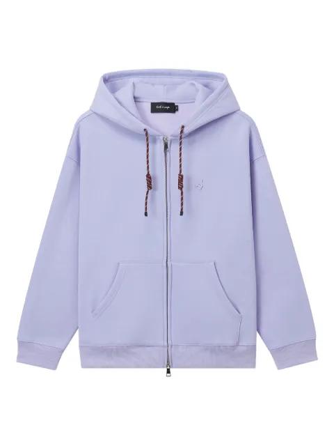 drawstring-detail zip-up hoodie by TOUT A COUP