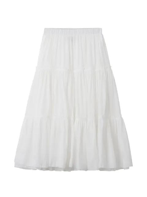 elasticated-waistband tiered midi skirt by TOUT A COUP