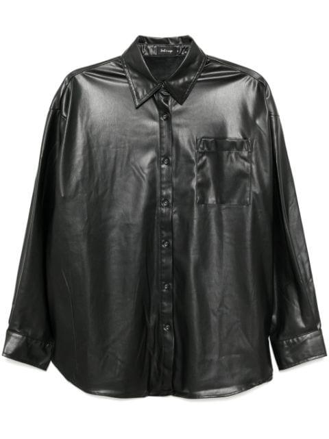 faux leather long sleeve shirt by TOUT A COUP