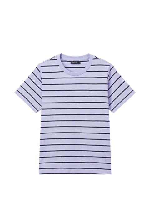 horizontal-stripe embroidered-logo T-shirt by TOUT A COUP