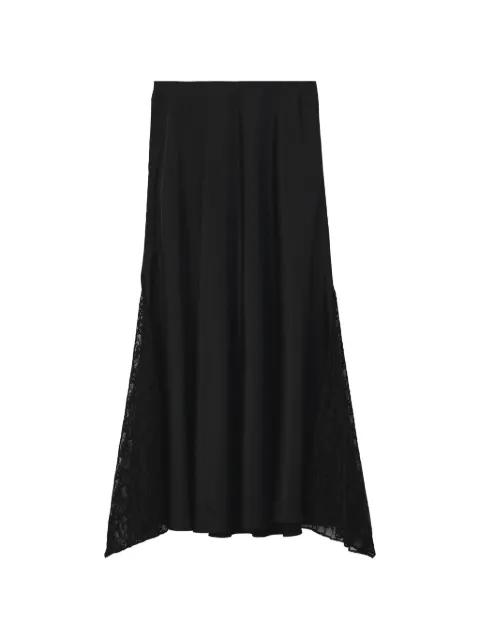 lace-insert asymmetric skirt by TOUT A COUP