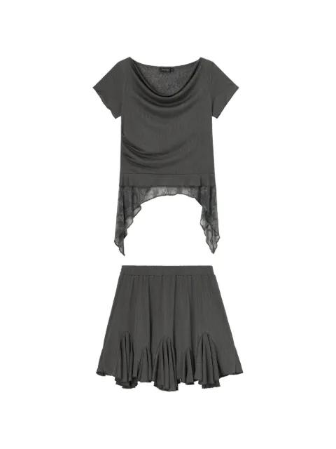 lace-trim ruffled mini dress by TOUT A COUP