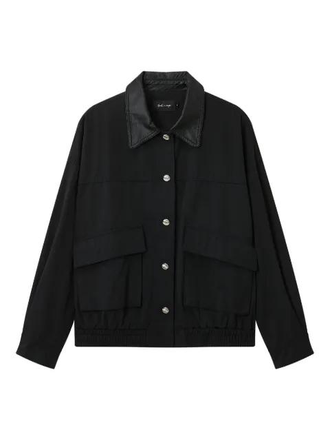 leather-collar pocket jacket by TOUT A COUP