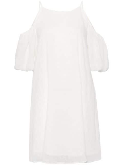 open-shoulder A-line dress by TOUT A COUP