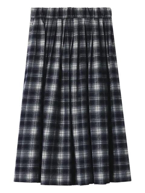 plaid-check pleated midi skirt by TOUT A COUP