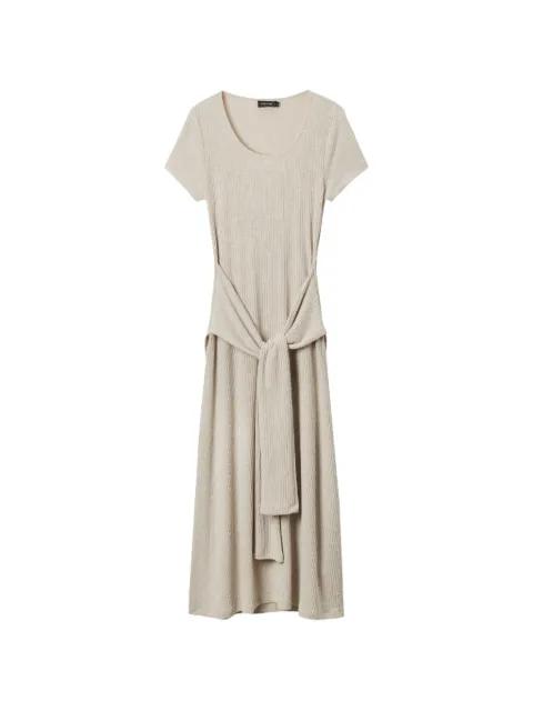 ribbed tie midi dress by TOUT A COUP