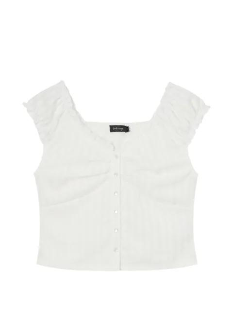 ruched button-up top by TOUT A COUP
