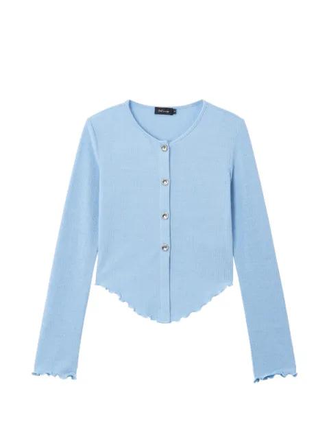 ruffled-hem ribbed cardigan by TOUT A COUP