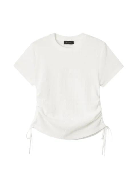 shirred side-tie T-shirt by TOUT A COUP