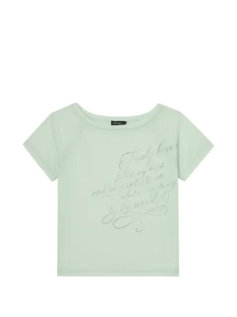 slogan-print raglan-sleeve T-shirt by TOUT A COUP