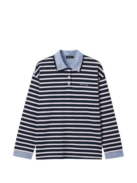 striped long-sleeve polo shirt by TOUT A COUP