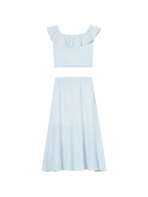 striped ruffled jumpsuit by TOUT A COUP