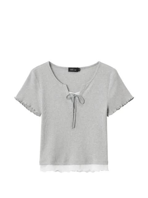 tie-neck short-sleeved T-shirt by TOUT A COUP