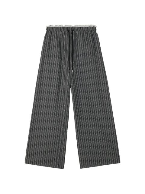 vertical-stripe drawstring trousers by TOUT A COUP