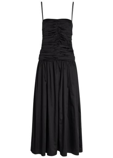 Amina gathered cotton midi dress by TOVE