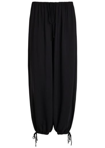 Estelia draped barrel-leg crepe trousers by TOVE