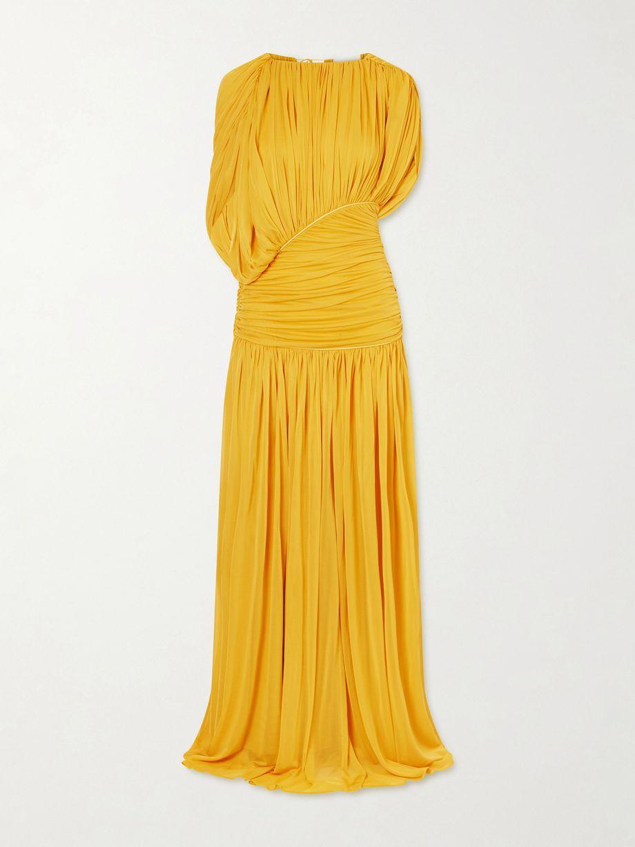 Gathered chiffon gown by TOVE