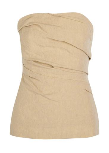 Izel strapless linen top by TOVE