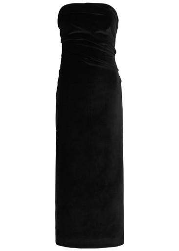 Sabella draped velvet midi dress by TOVE
