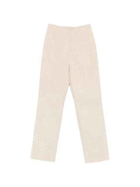 Tieve croc-effect trousers by TOVE