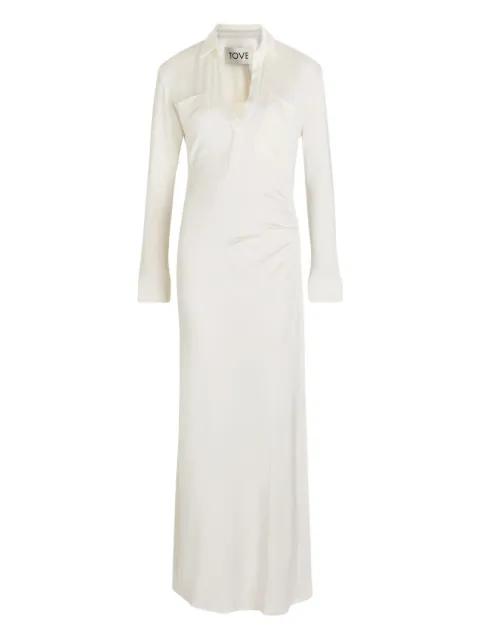pockets-chest collared maxi dress by TOVE