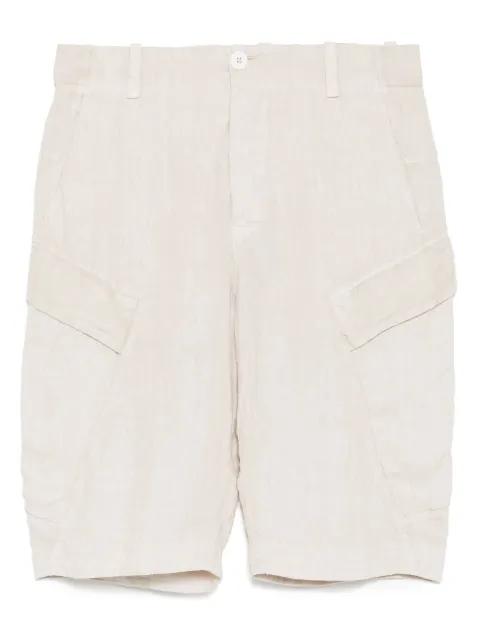 linen cargo shorts by TRANSIT