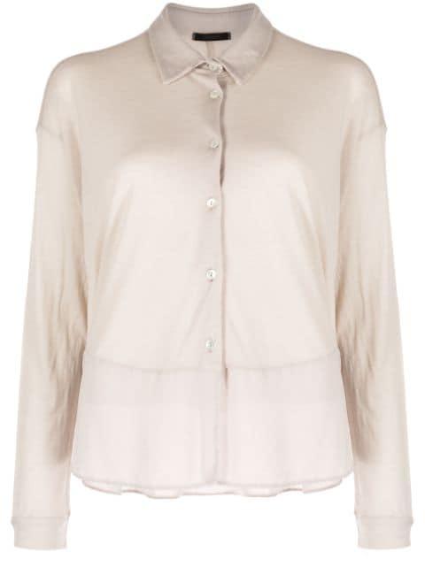 panelled virgin wool-blend top by TRANSIT
