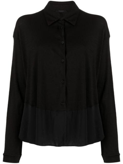 panelled virgin wool-blend top by TRANSIT