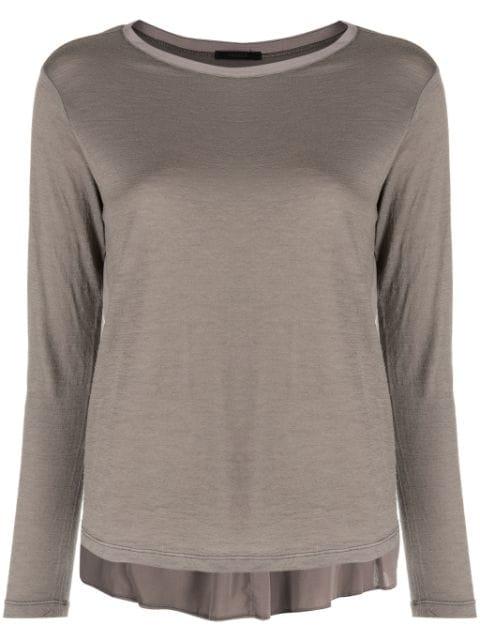 pleat-detail round-neck top by TRANSIT