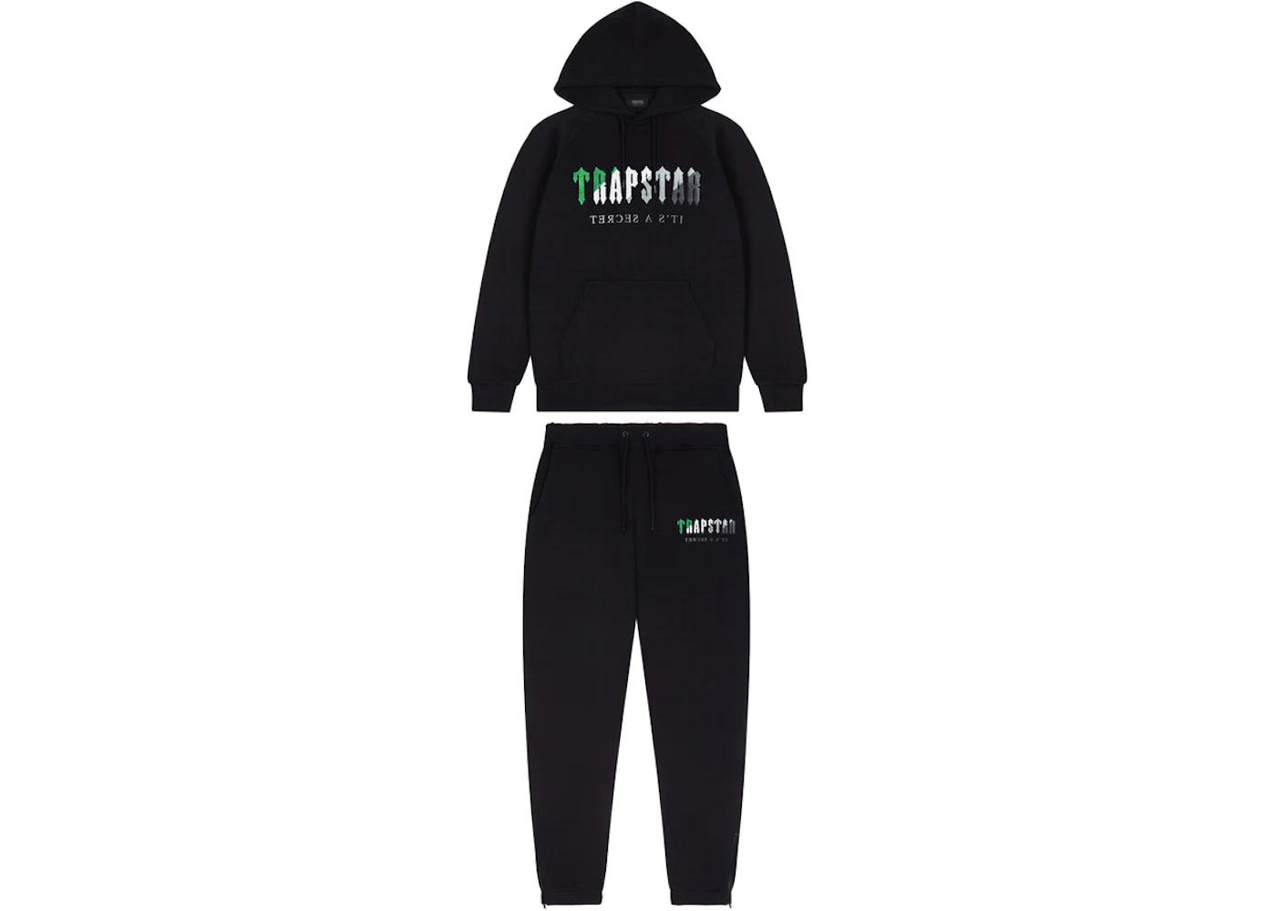 Chenille Decoded Hooded Tracksuit Black/Green Bee AW22 Edition by TRAPSTAR