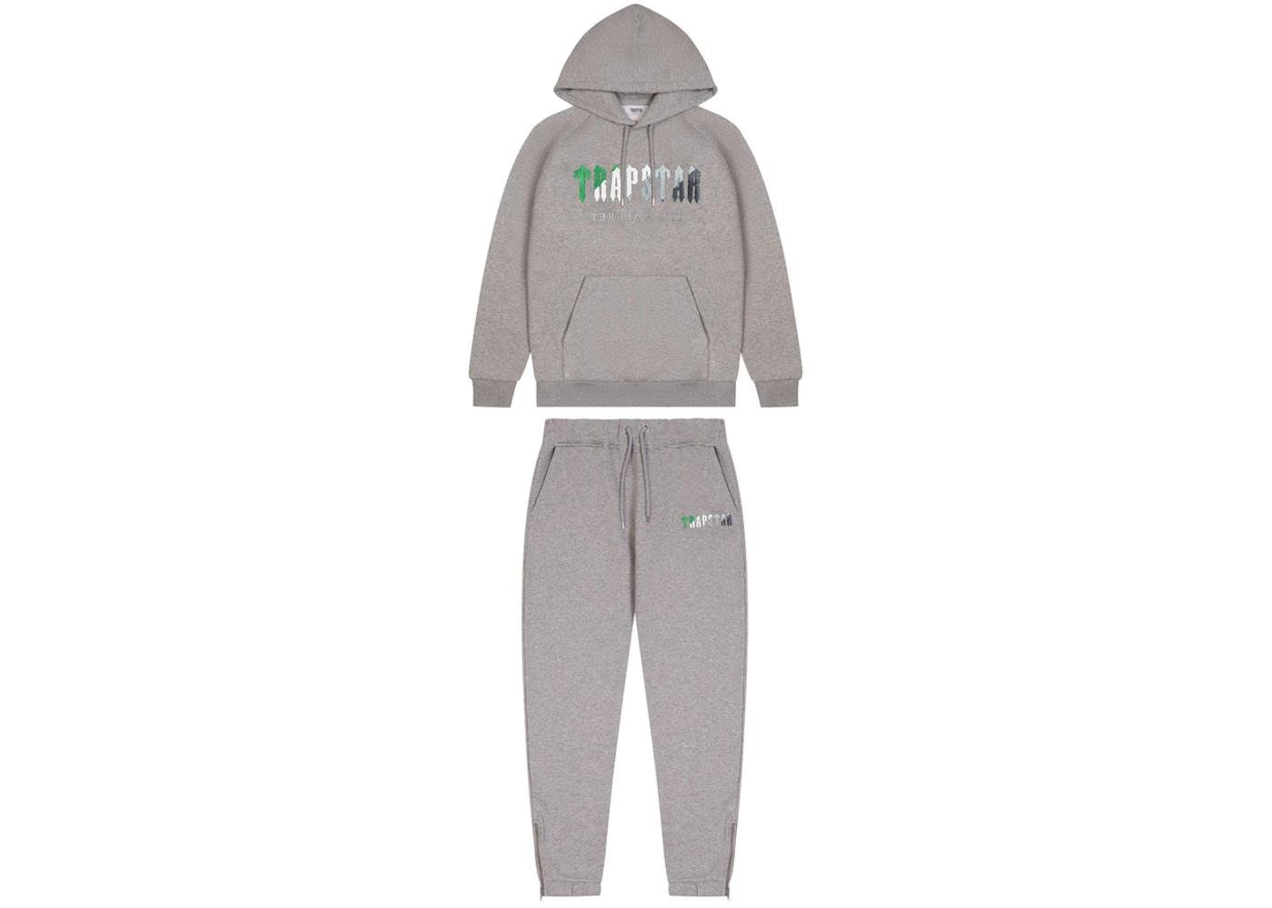 Chenille Decoded Hooded Tracksuit Grey/Green Bee AW22 Edition by TRAPSTAR