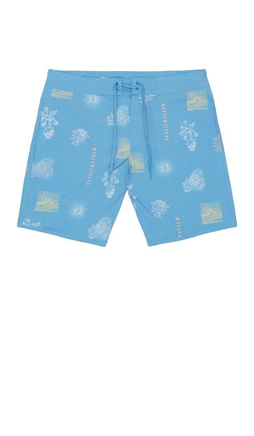 TravisMathew Passport Boardshort Swim Short in Baby Blue by TRAVISMATHEW