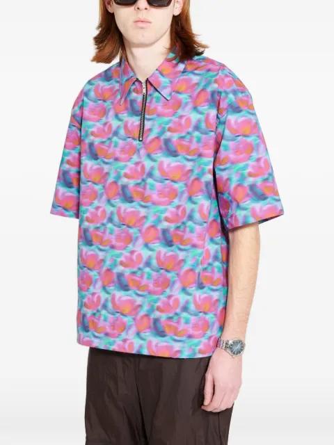 printed zipped polo shirt by TRES BIEN