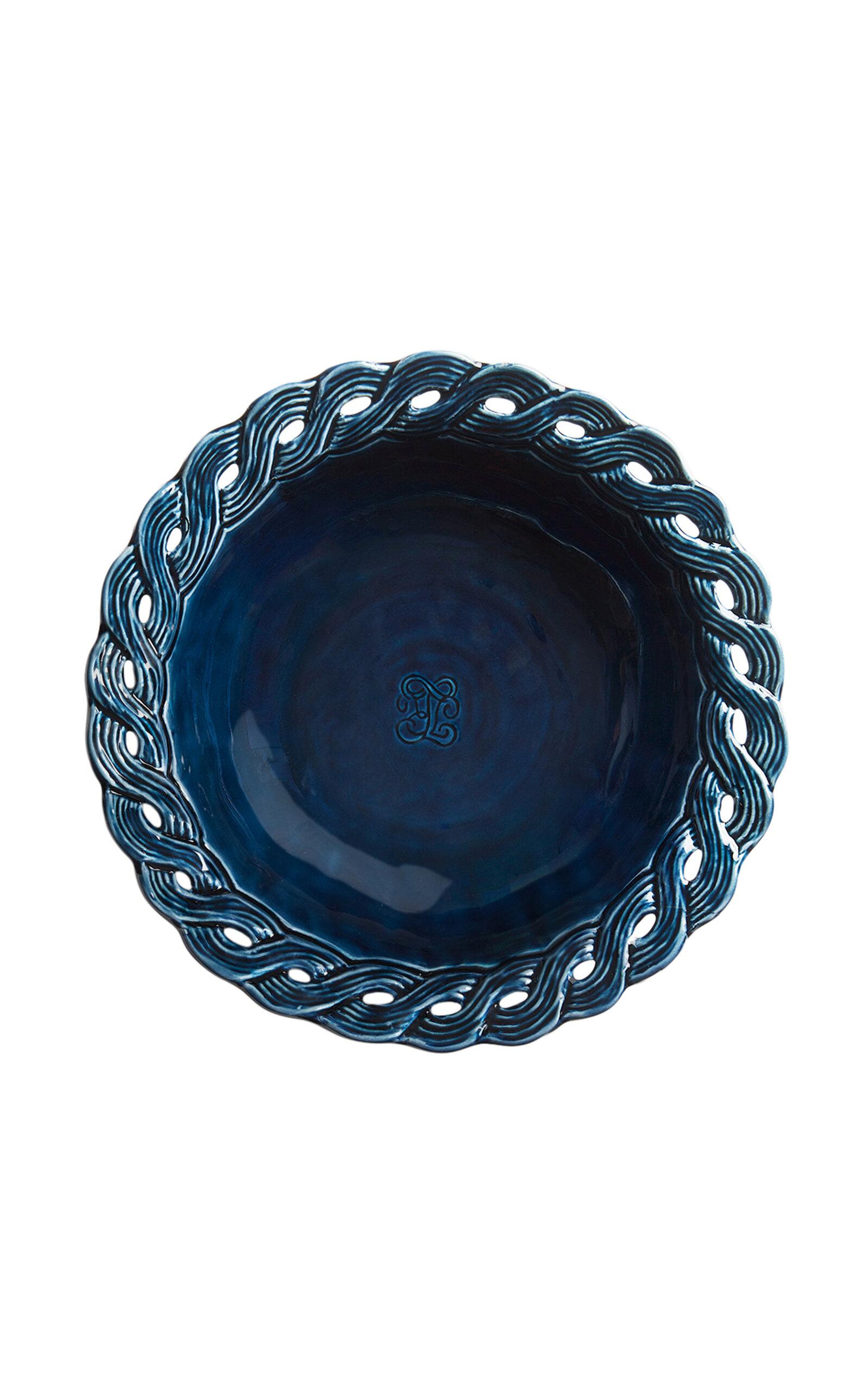 Tressé - Deep Navy Braid Salad Bowl - Blue - Moda Operandi by TRESSE