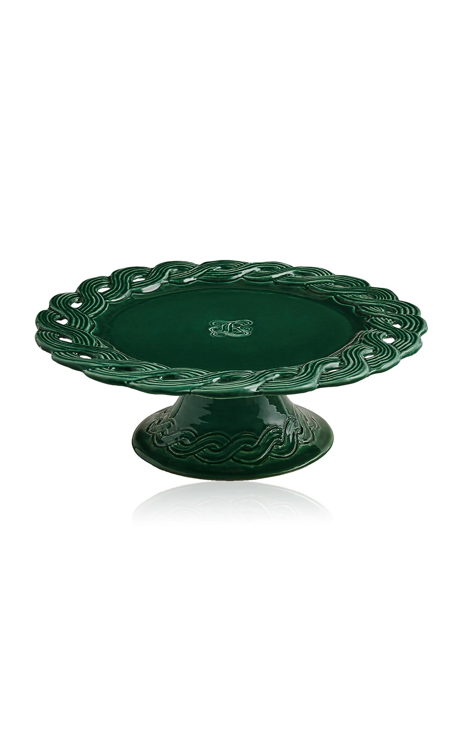 Tressé - Forest Green Braid Pie Serving Platter - Green - Moda Operandi by TRESSE