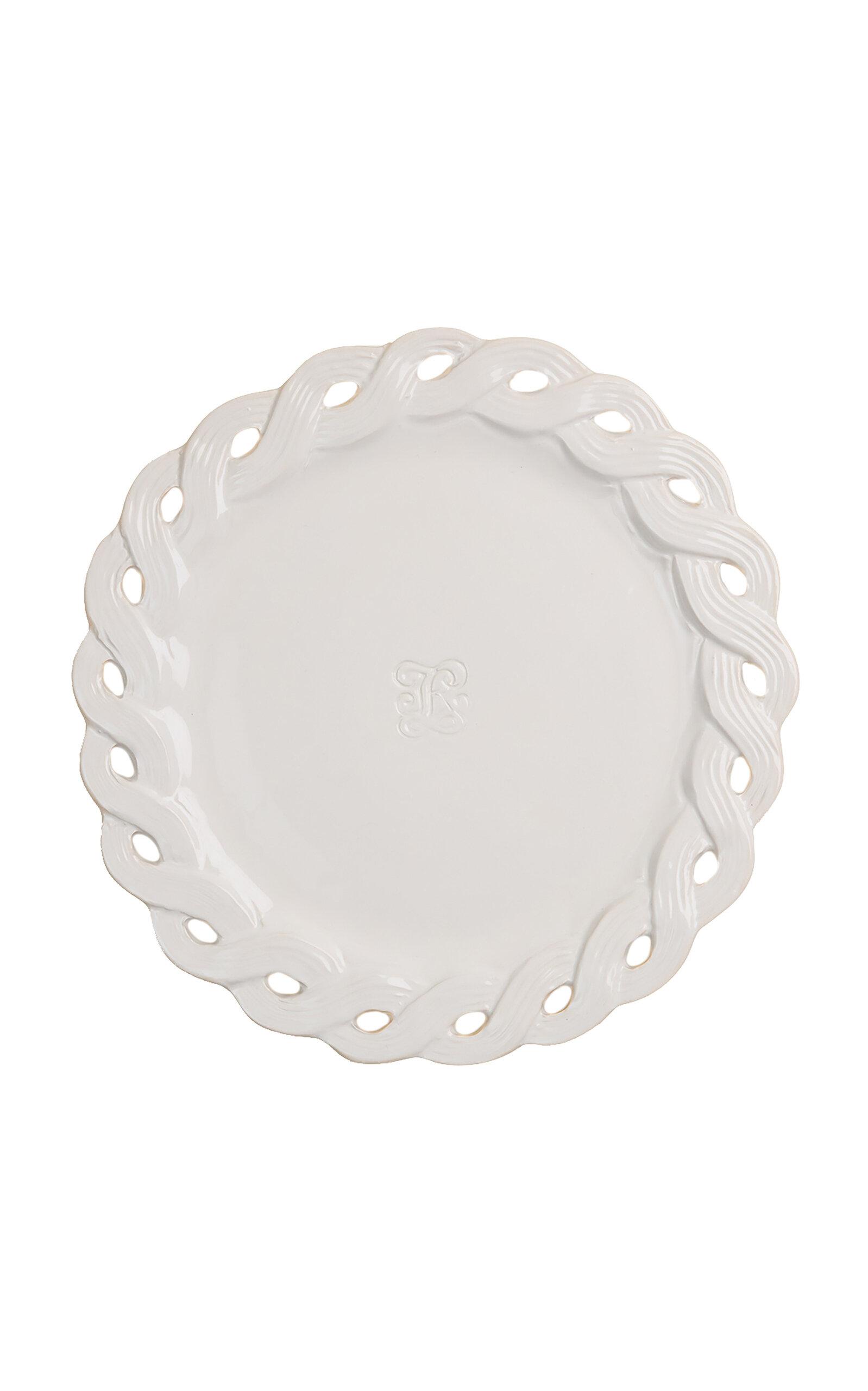 Tressé - Ivory Braid Dinner Plate - White - Moda Operandi by TRESSE