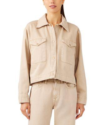 Carla Cropped Jean Jacket in Coco Mousse by TRIARCHY