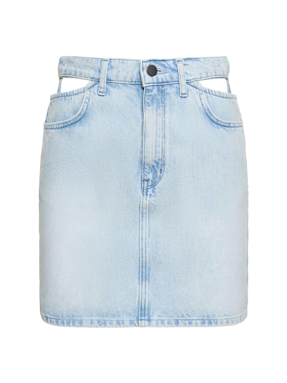 Ms. Stone High Rise Denim Mini Skirt by TRIARCHY
