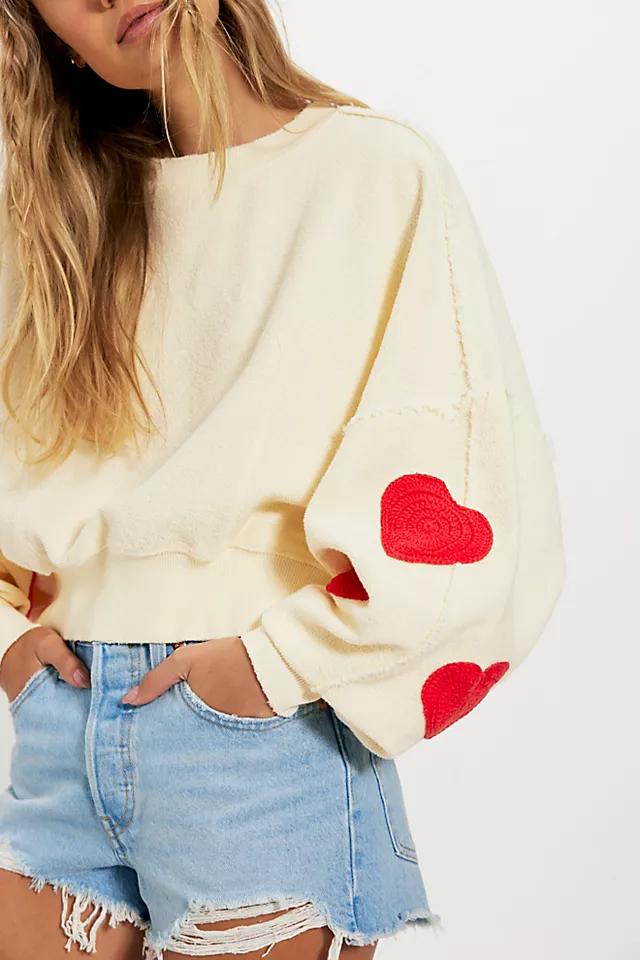 Tricia Fix Crochet Heart Crew Neck Sweater by TRICIA FIX | FREE PEOPLE