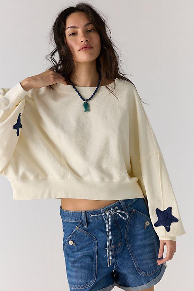 Tricia Fix Crochet Star Sweatshirt by TRICIA FIX | FREE PEOPLE