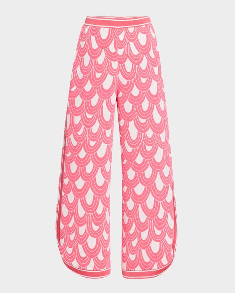 Overhead Cropped Scallop-Print Pants by TRINA TURK